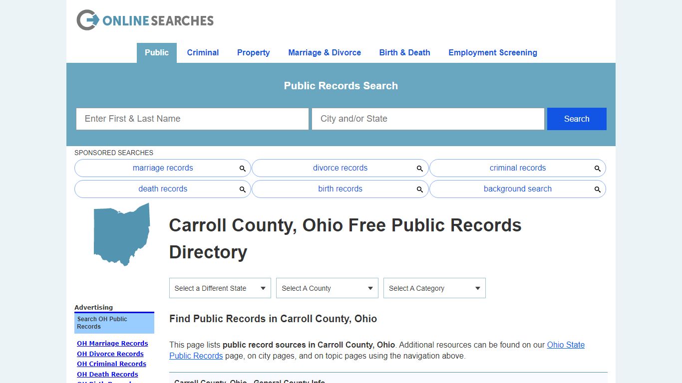 Carroll County, Ohio Public Records Directory