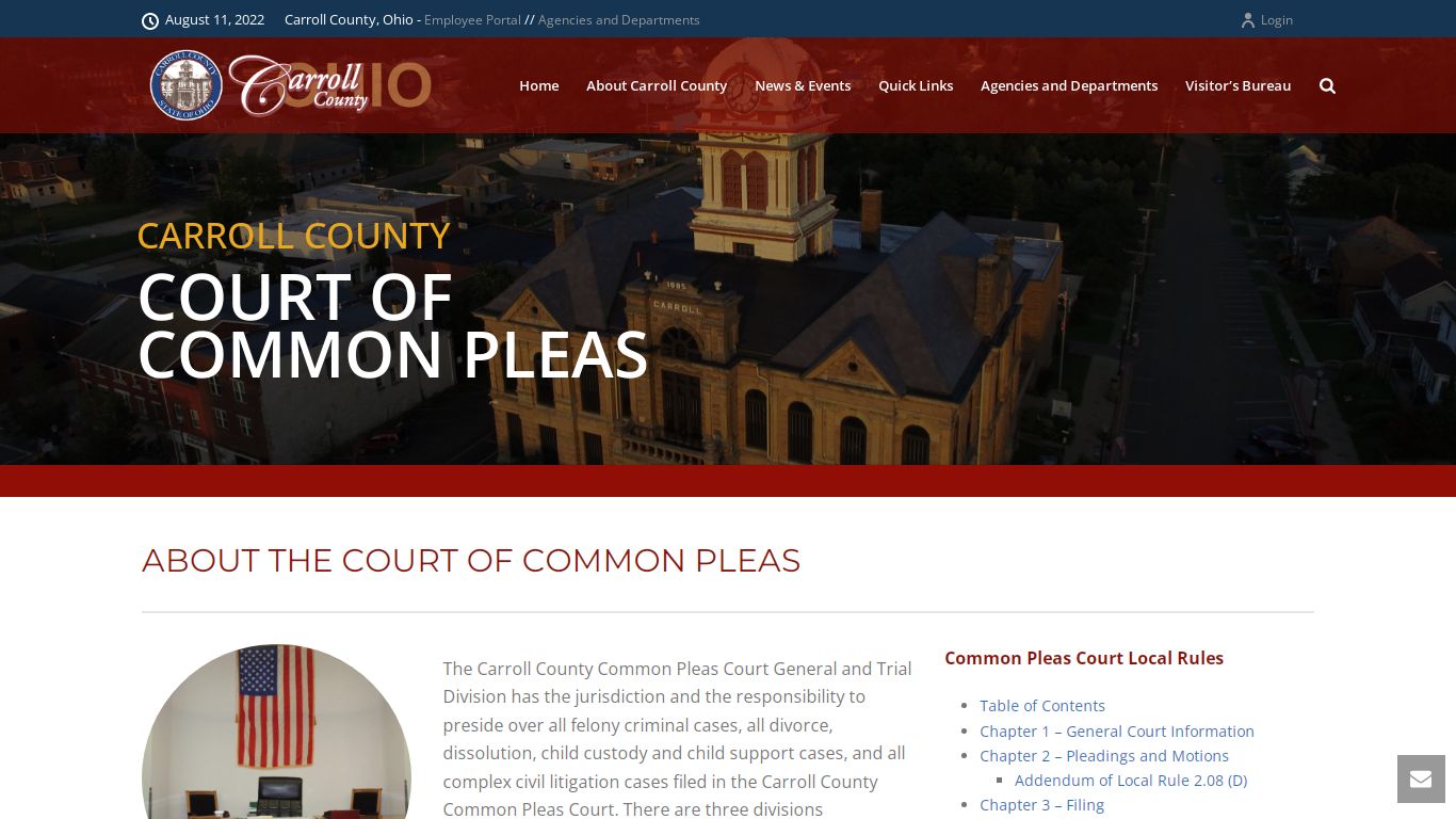 Court of Common Pleas – Carroll County Ohio